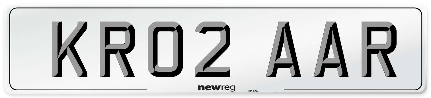KR02 AAR Number Plate from New Reg
